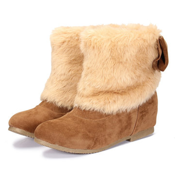 Daim chaud courtes cheville chaussures plates bottes de neige de l'ascenseur des femmes